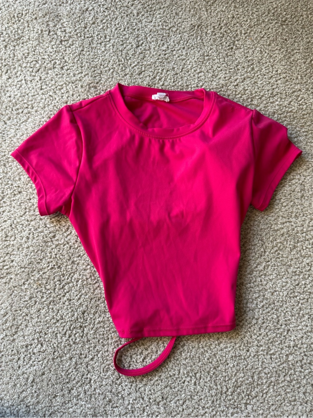 Garage Bright Hot Pink Short Sleeve Cropped Tee sexy y2k